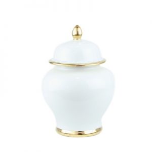 RYKB131 Low-key Luxury pure white with gold decoration ceramic ginger jar