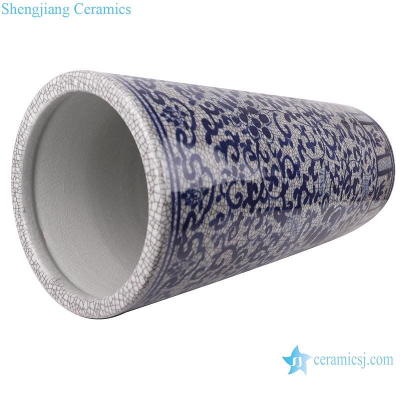 Chinese handmade blue and white decorative crack ceramic vase