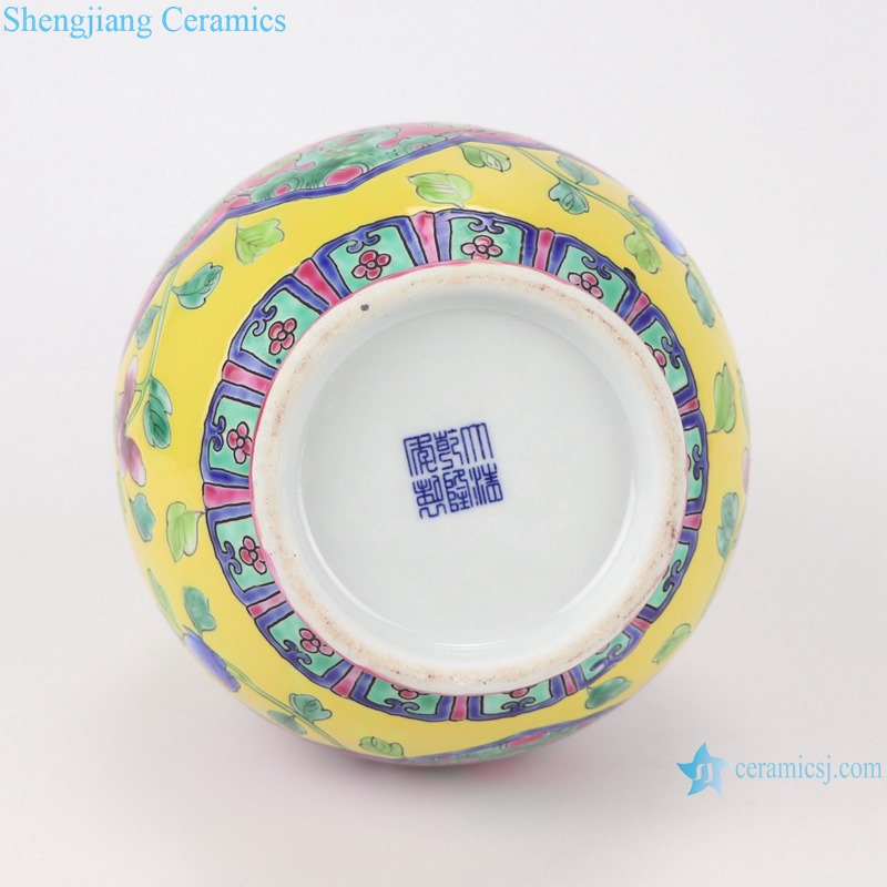 Chinese handmade powder enamel can with two ears RZFA17
