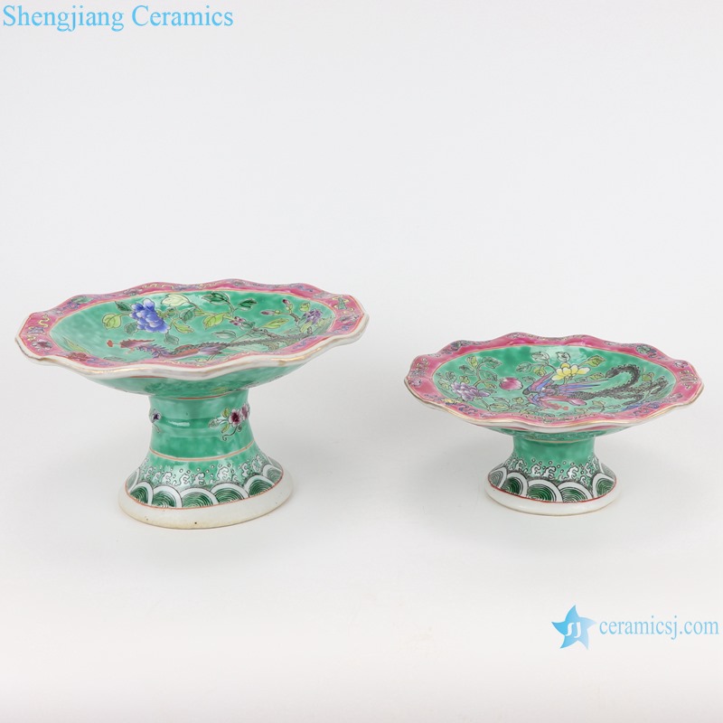 Chinese handmade Powder enamel porcelain tray fruit tray RZFA20