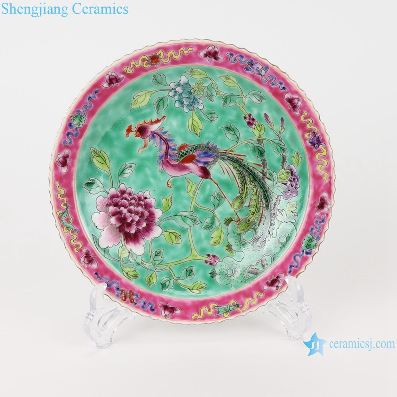 Chinese handmade ceramic powder enamel plate sets RZFA23-A
