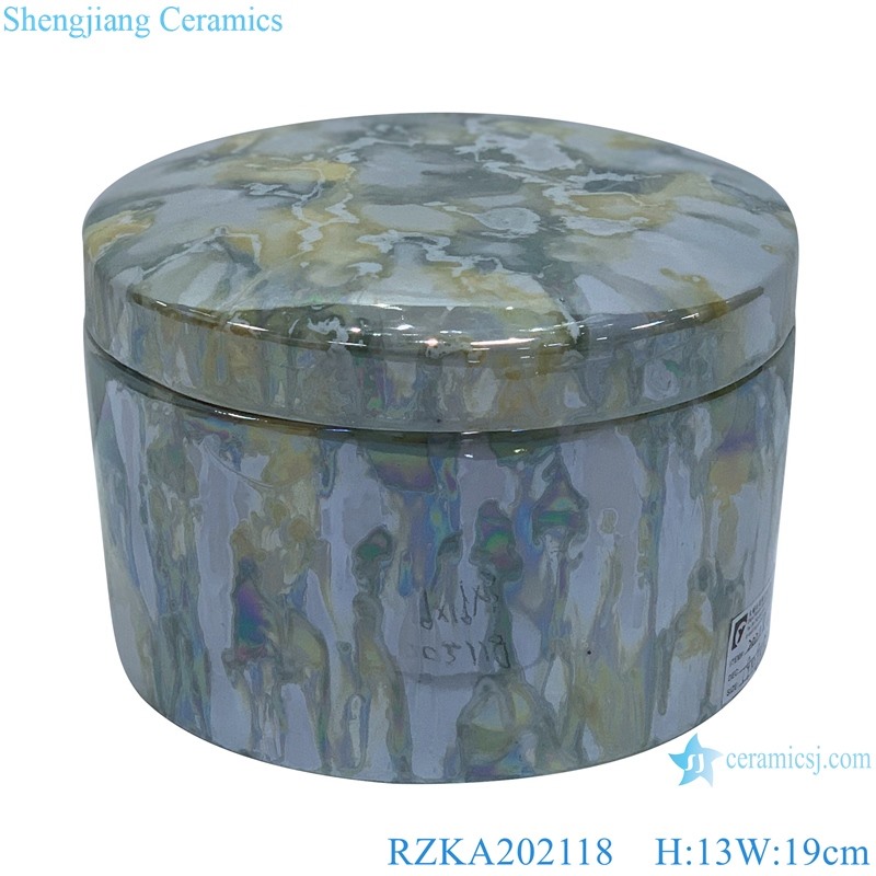 RZKA202118 Straight tube electroplated shell texture jar jewelry box 