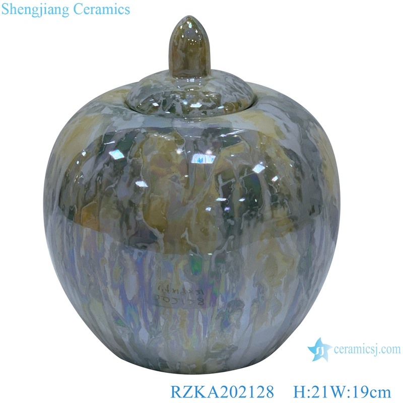 RZKA202128 Straight tube electroplated shell texture covered apple pot 
