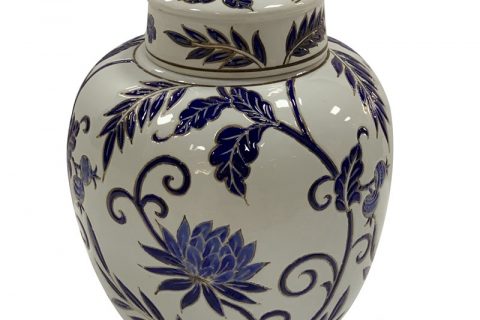 RZKA202159 White family rose ceramic flower design jar