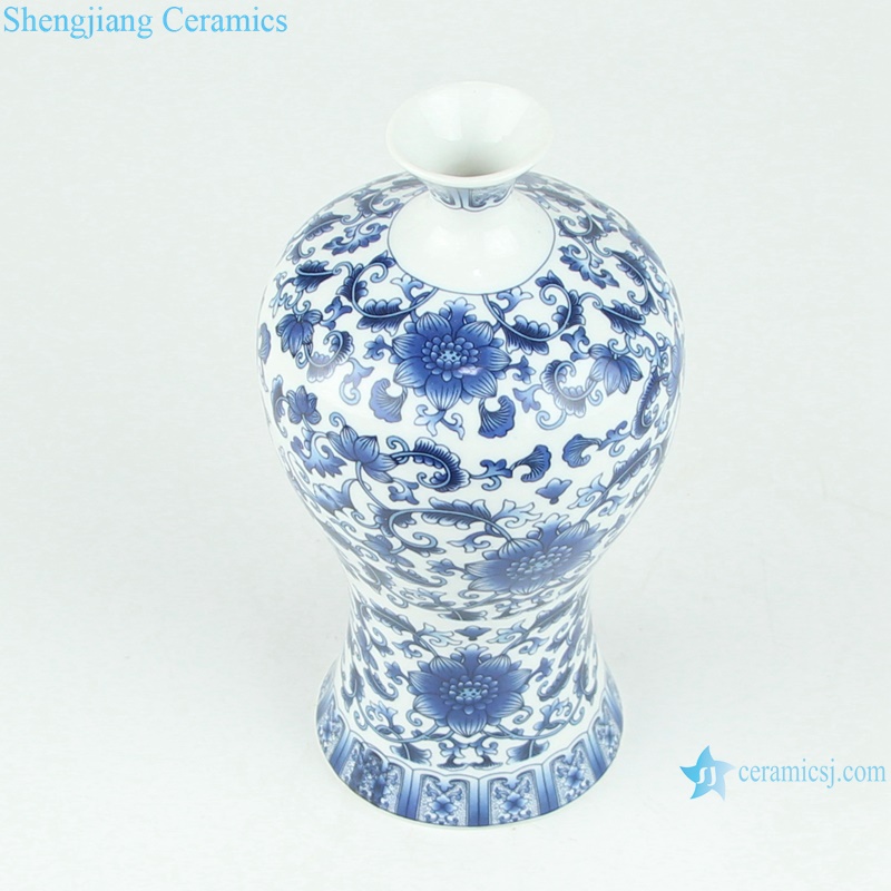RZRZ01 wholesale cheap classic floral blue and white ceramic vase for home restaurant hotel use