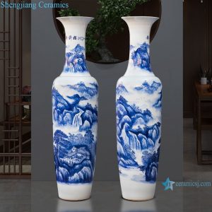 RZRi16-A Jingdezhen porcelain floor vase hand painted blue and white porcelain splendid future living room decoration