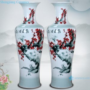 RZRi58-A Ceramic floor living room large vase hand painted carving spring festival picture floor