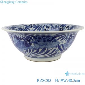 RZSC05 blue and white porcelain antique design ceramic bowl