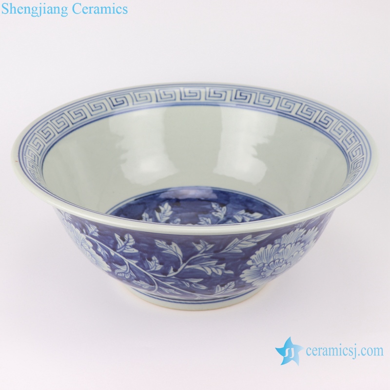 RZSD02 Chinese handmade blue and white flower design ceramic bowl