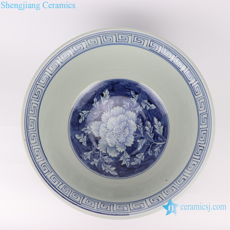 RZSD02 Chinese handmade blue and white flower design ceramic bowl