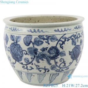 RZFB25hand painted porcelain home decoration ceramic antique blue and white luxury vase