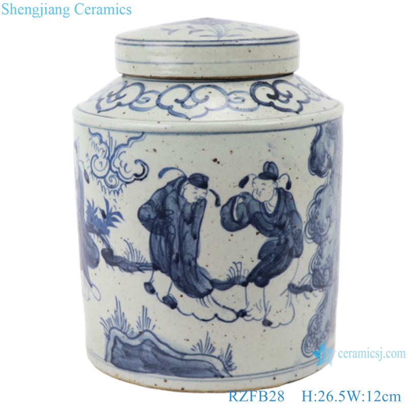 RZFB2 8_Chinese handmade blue and white old style antique jar decorations for home