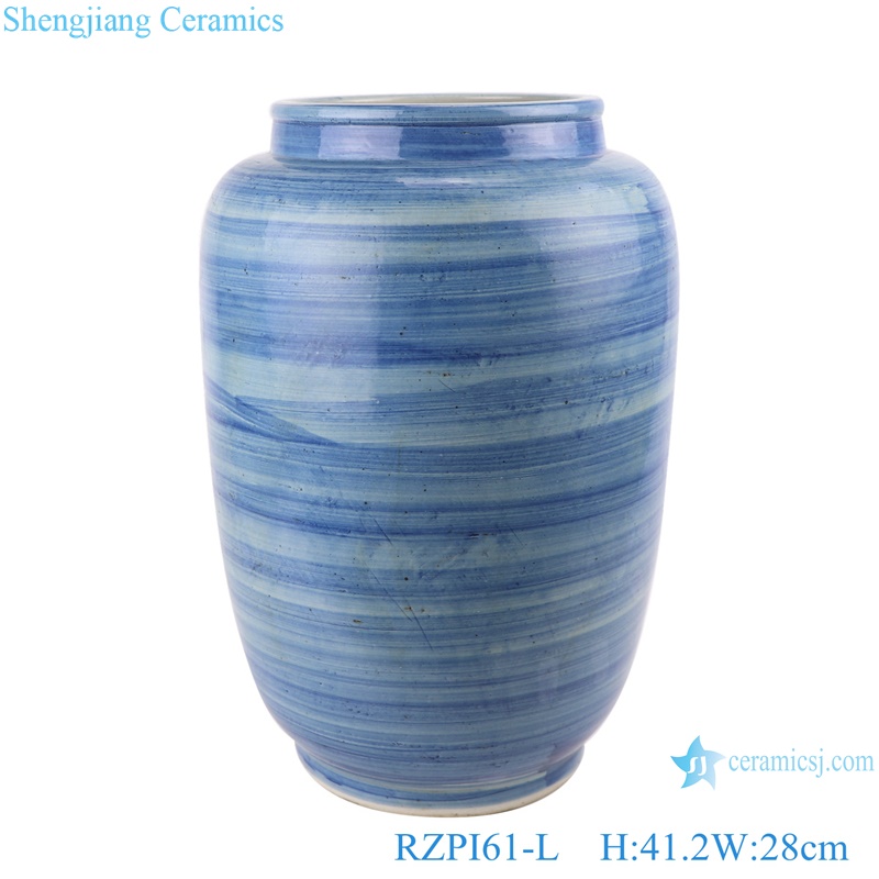 RZPI61 Jingdezhen handmade porcelain blue striped design decorative jar set storage pots