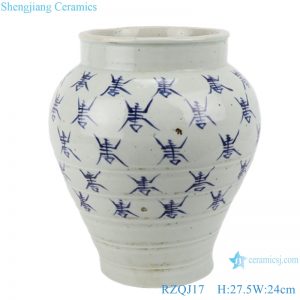 RZQJ17 Chinese hand painted character white color old style flower pot