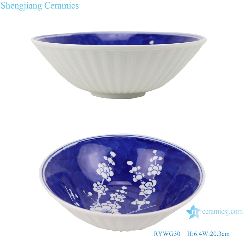 RYWG30 Chinese blue and white Ice plum flower ceramic & porcelain bowls for dinner ware