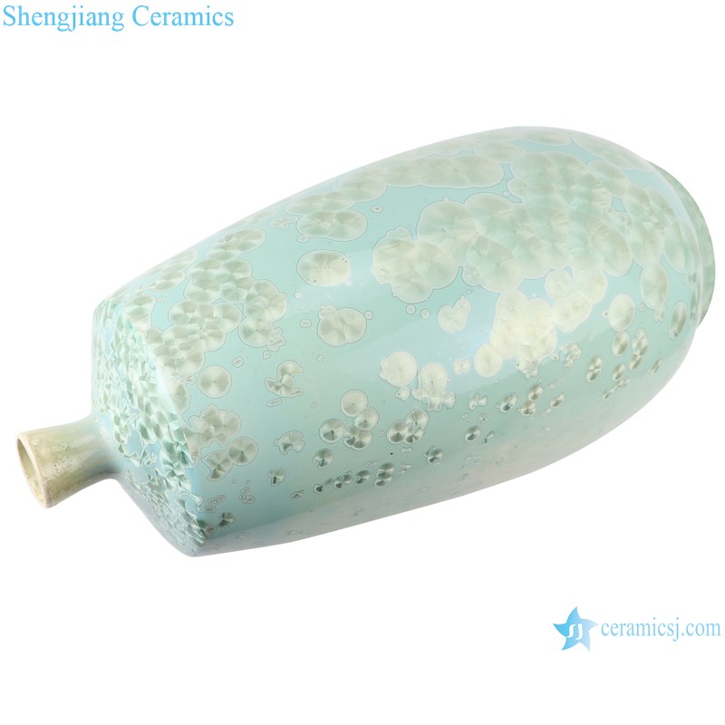 RYYX03 Crystal glaze straight tube ceramic vase with white flowers-profile