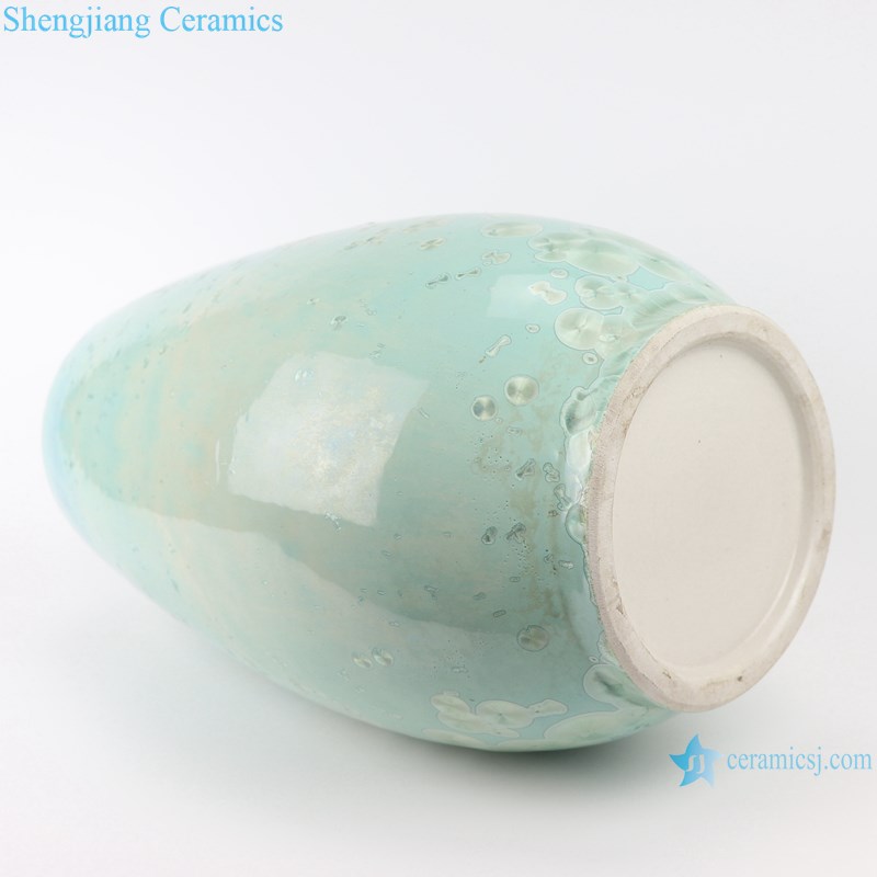 RYYX03 Crystal glaze straight tube ceramic vase with white flowers-bottom view