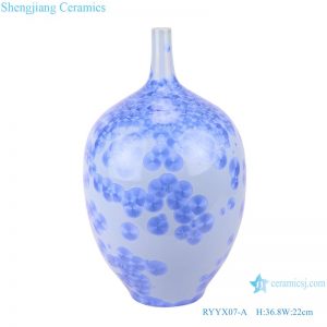 RYYX07-A Handmade crystal glaze ceramic vases blue&green flower pattern decoration