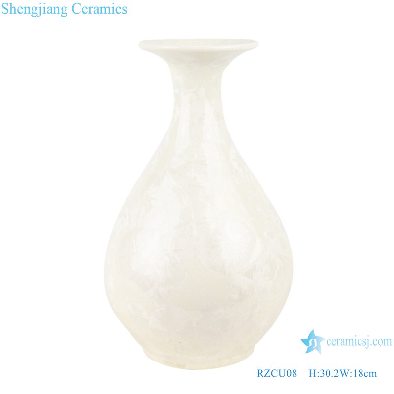 RZCU08 Pure white jade spring vase with crystal glaze decorative vase room decoration