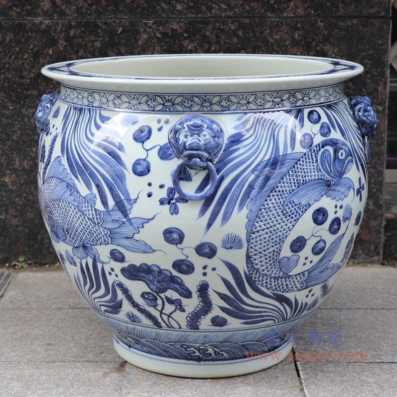 RZSD05-B Jingdezhen handmade blue and white ceramic pot different designs 