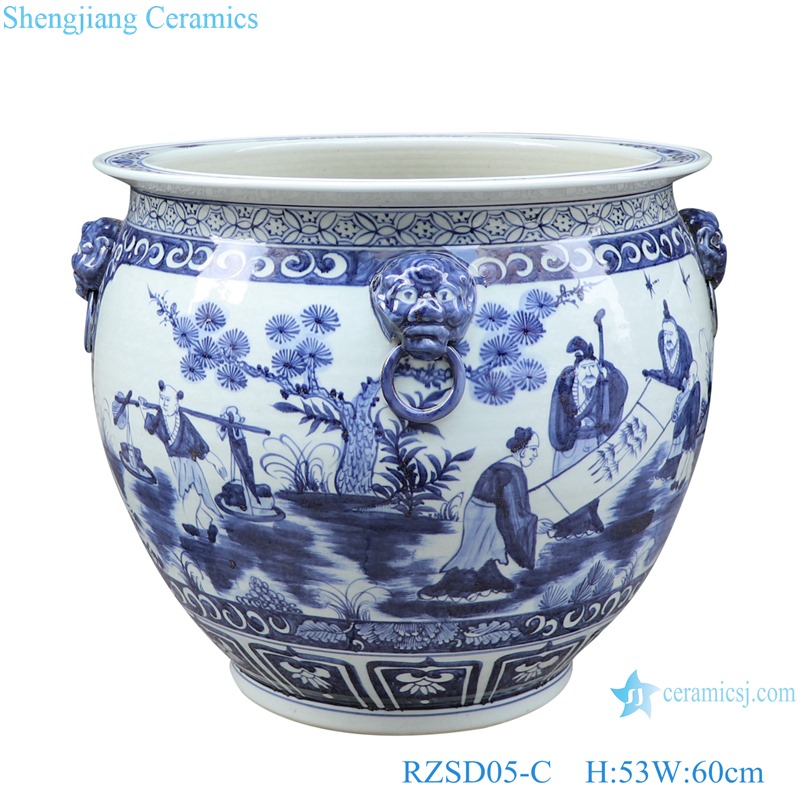RZSD05-C Jingdezhen handmade blue and white ceramic pot different designs