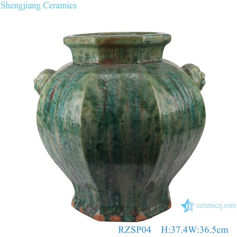 RZSP04 jingdezhen ceramics green color for decoration pot porcelain jar