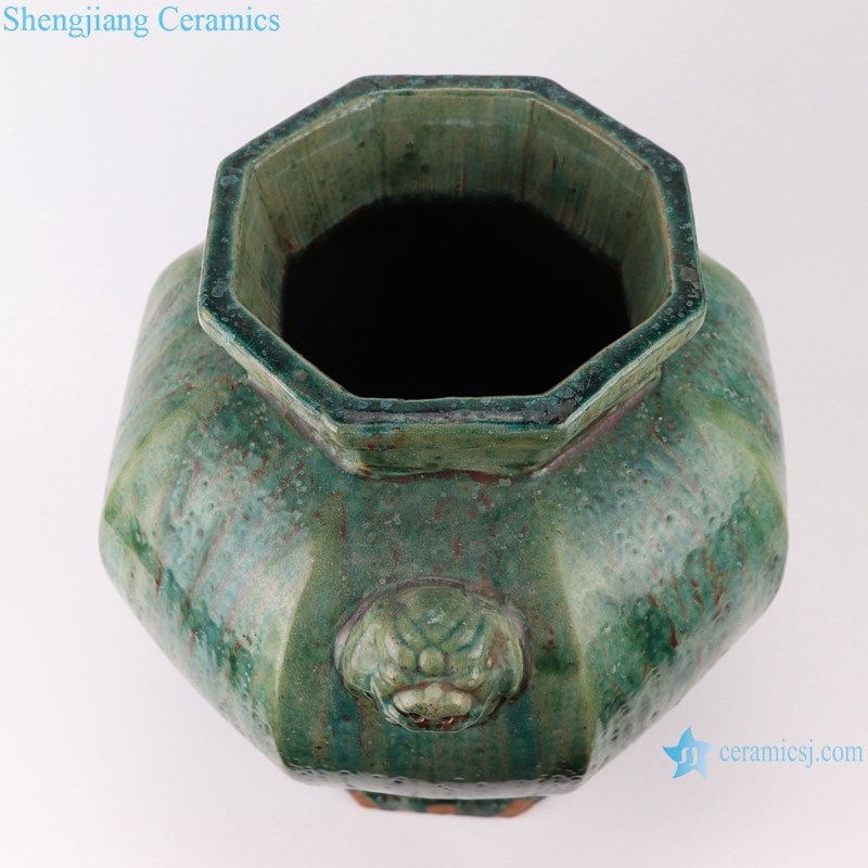 RZSP04 jingdezhen ceramics green color for decoration pot porcelain jar