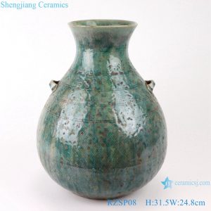 RZSP08 jingdezhen green glazed ceramics for living room decoration antique porcelain vase