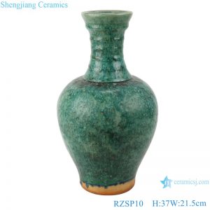 RZSP10 jingdezhen green glazed ceramics for living room decoration antique porcelain vase