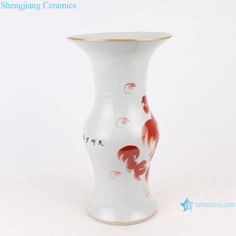 RZIH21 lion pattern chinese antique vase