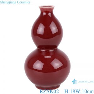RZSK02 ruby red two gourds small ceramic vase