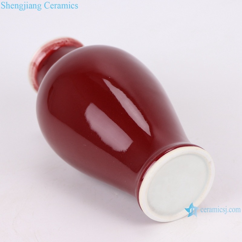 RZSK03 small ruby red fishtail ceramic vase
