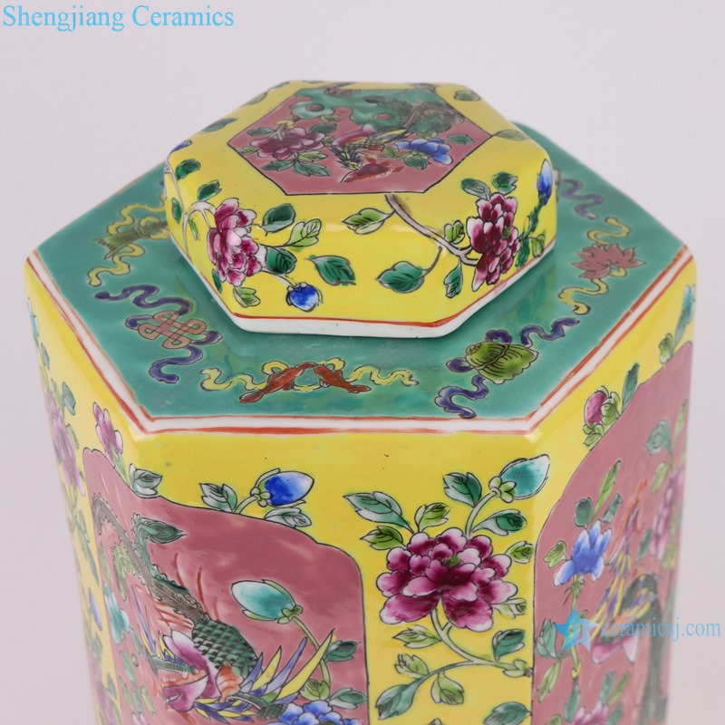 RZFA06-C_Jingdezhen family rose porcelain hand-painted vase antique general jar for home decor