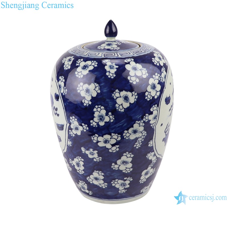 RZGC14-C Blue and white multi-pattern ceramic storage jar