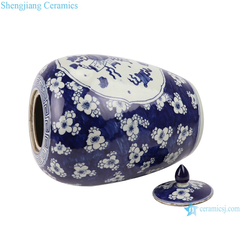 RZGC14-C Blue and white multi-pattern ceramic storage jar 