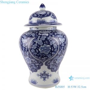 RZSI05_Qing Dynasty people kiln pure handmade blue and white ceramic storage jar