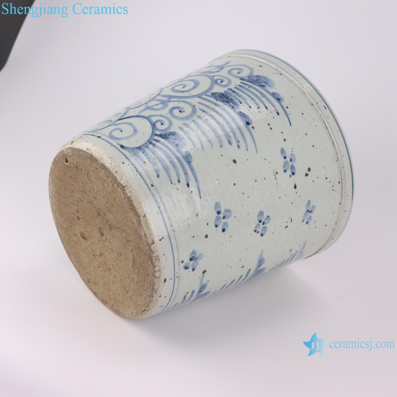 RZSX03 Blue and white freehand flower ceramic pot small VAT