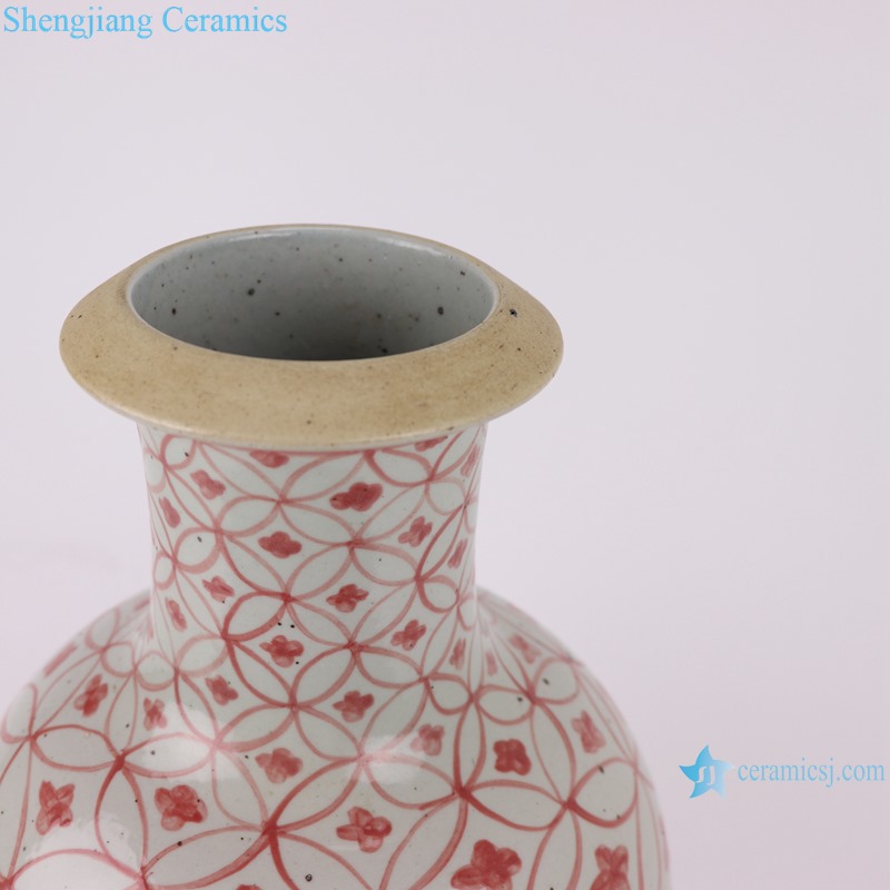 RZSX04-A Alum red copper money design pattern stick vase