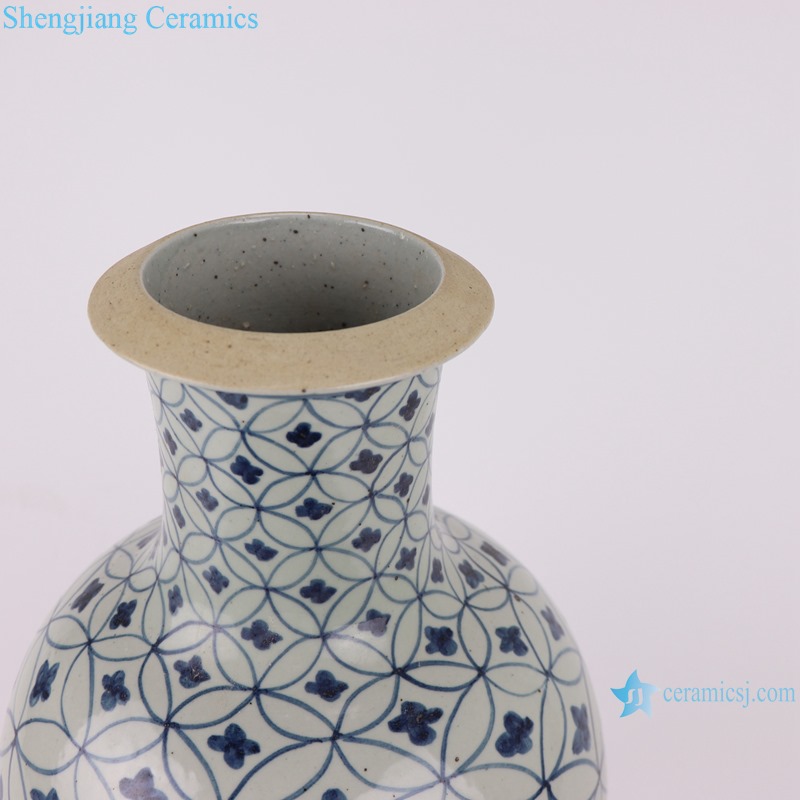 RZSX04-B Blue and white copper design vase with stick pattern
