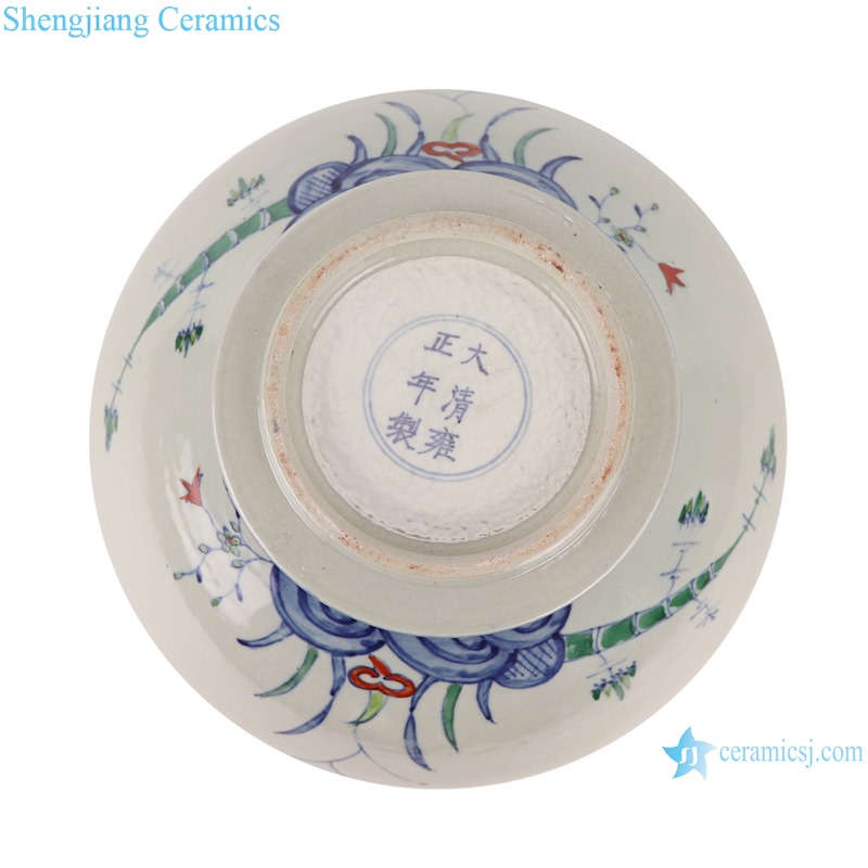 Big bowl of eight immortals in blue and white fighting glaze