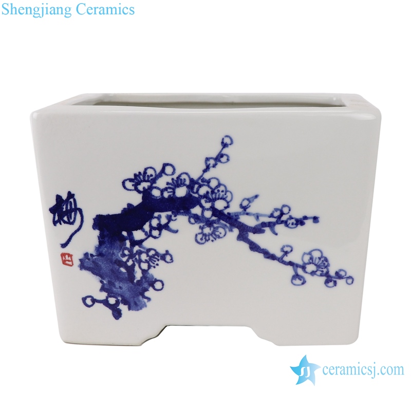 RZTE04 Blue and white flowerpot of plum, orchid, bamboo and chrysanthemum pattern