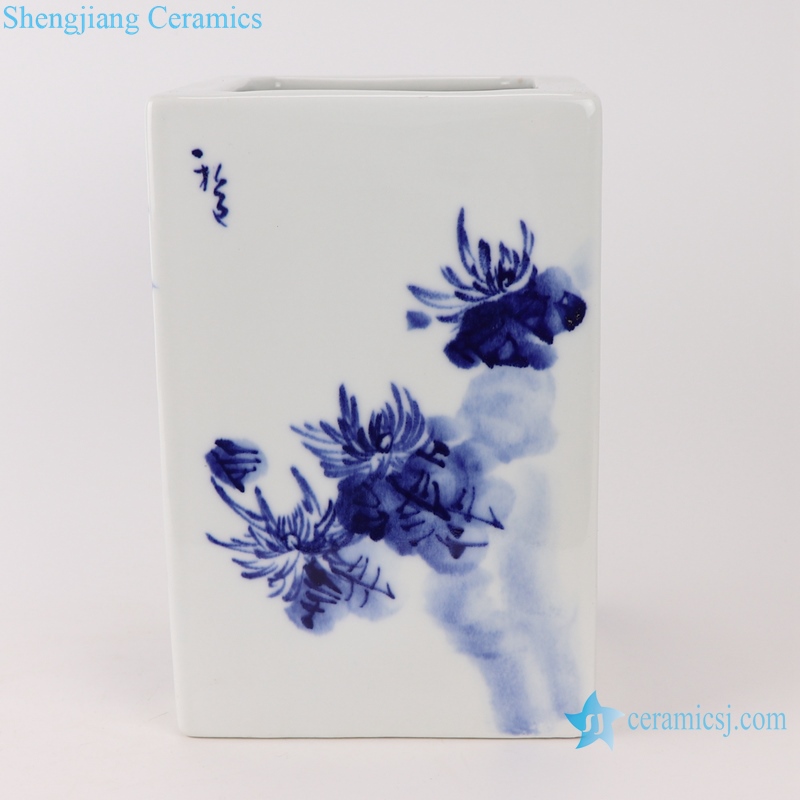 Blue and white plum, orchid, bamboo and chrysanthemum pen holder