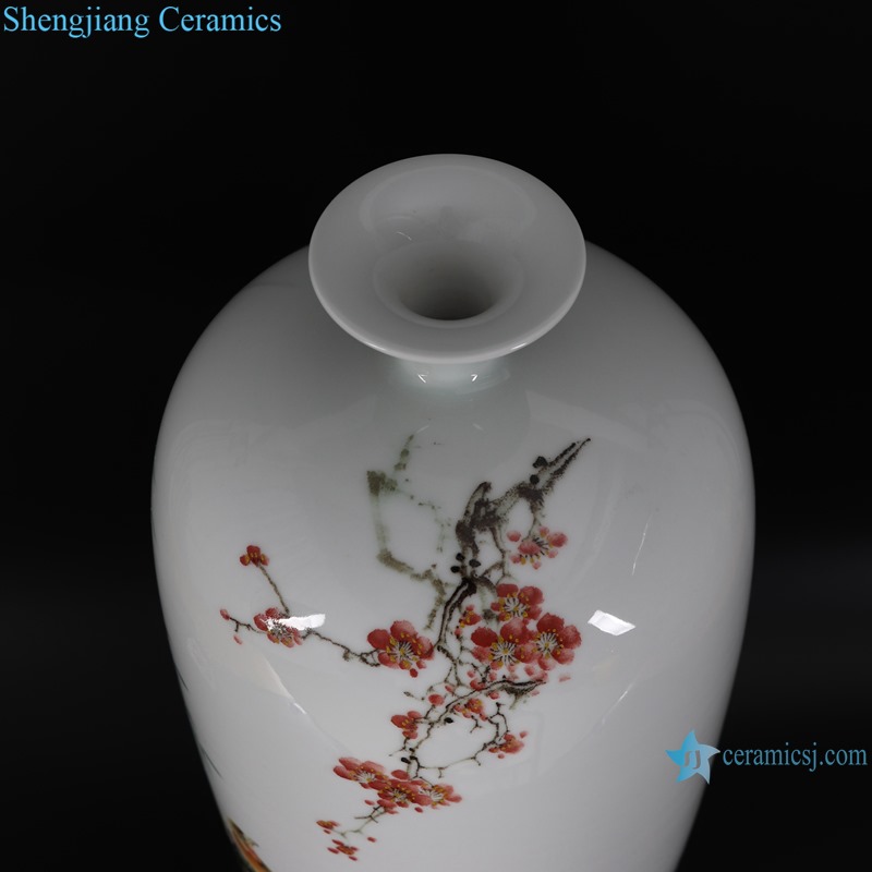 Pastel bamboo pattern peace wax gourd porcelain vase
