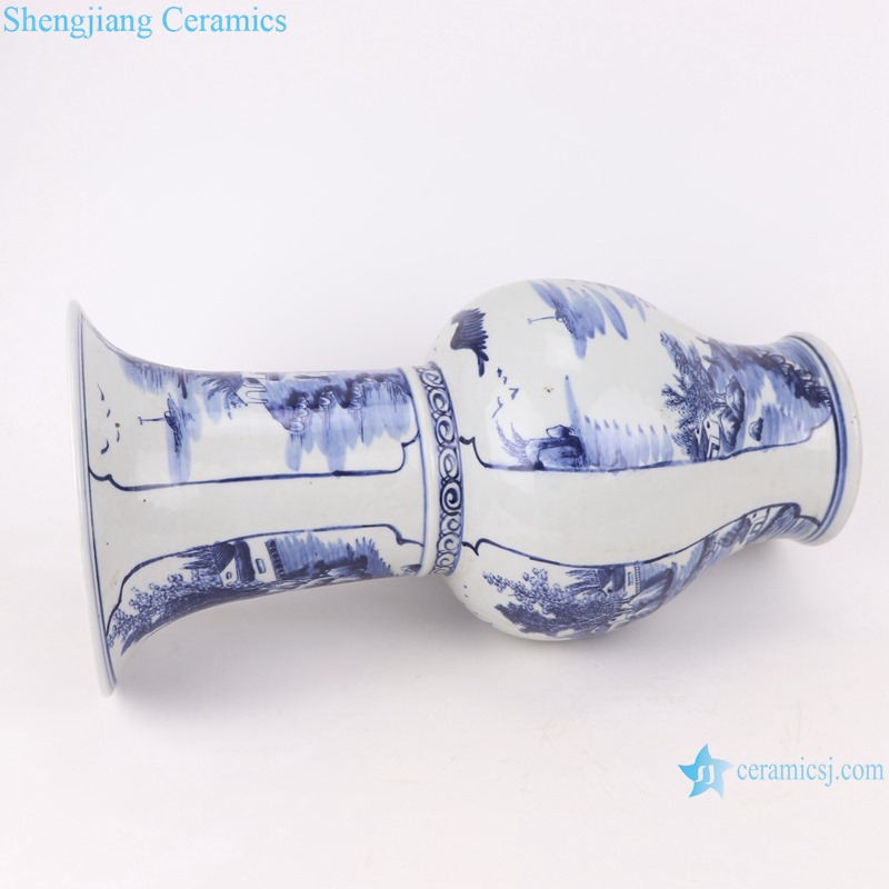 Blue and white landscape design vases decoration display