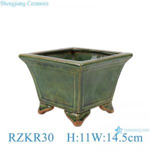 RZKR30 Ceramic Garden Planter Square shape color green kiln incense burner tower decoration