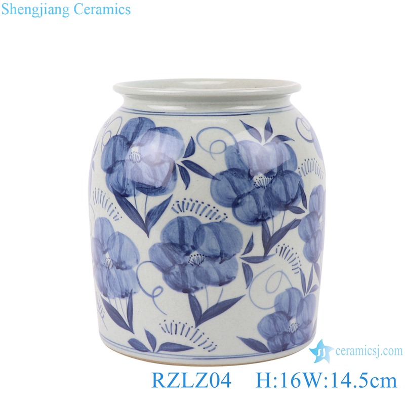RZLZ04 Modern Home kitchen storage pot blue and white flower pattern ceramic Small Jars candy snack pot
