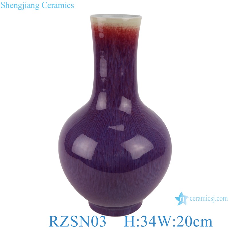 Lang red glaze kiln variable glaze blue celestial ball shape vase