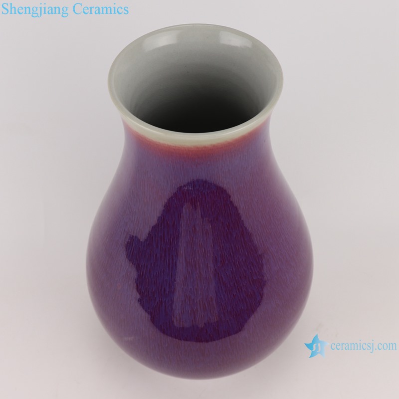 Lang red glazed kiln glaze blue fu bucket vase