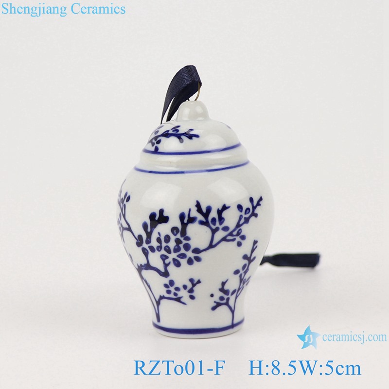Blue&white flower design small general pot pendant