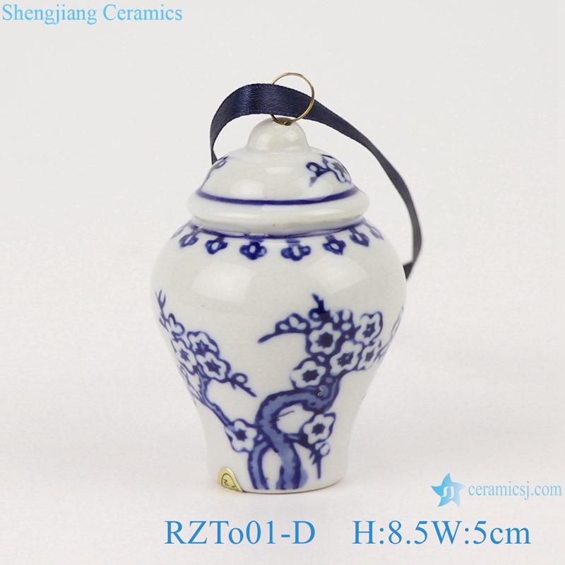 Blue&white plum design pocelain general jar pendant